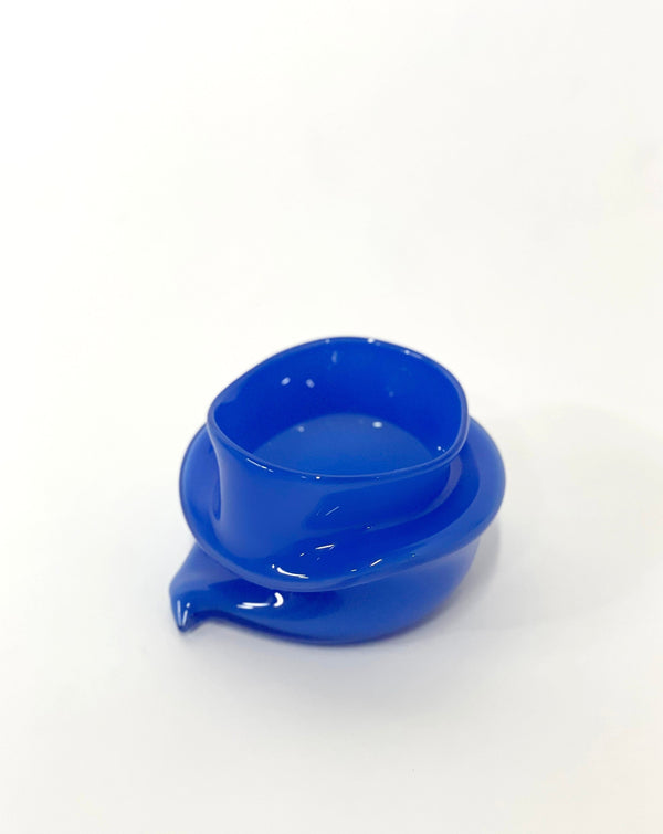 Small Deflated Bowl #4 in Denim-Sticky Glass-APOC STORE