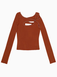 Score Knit Top Orange-René Scheibenbauer-APOC STORE