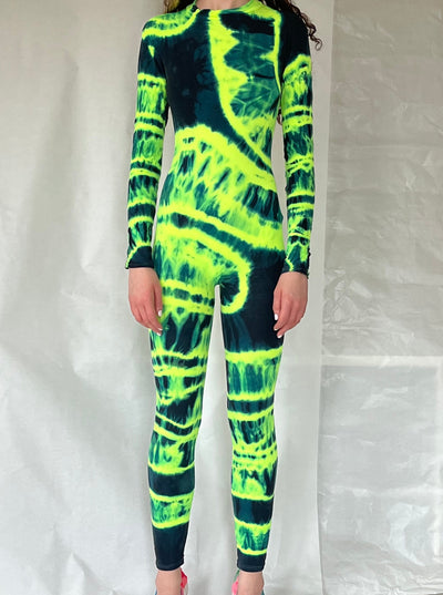 Hand Dyed Catsuit Green-Celia Calderón Asensio-APOC STORE