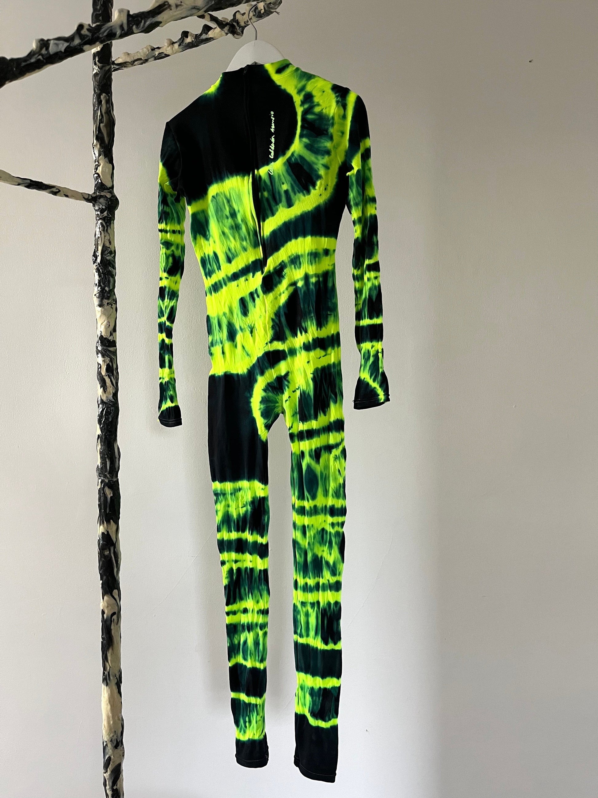 Hand Dyed Catsuit Green-Celia Calderón Asensio-APOC STORE