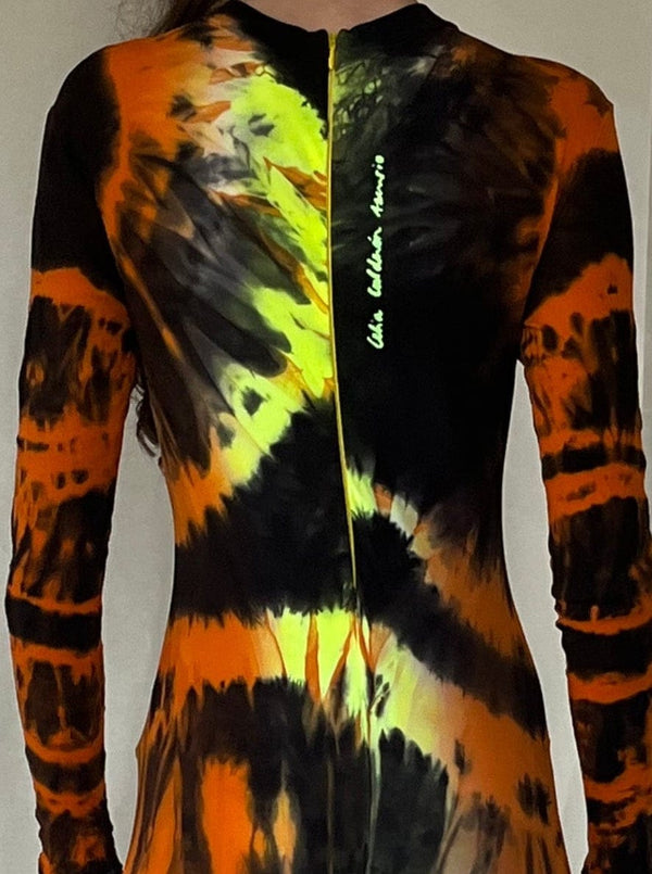 Hand Dyed Catsuit Orange Multicolour-Celia Calderón Asensio-APOC STORE