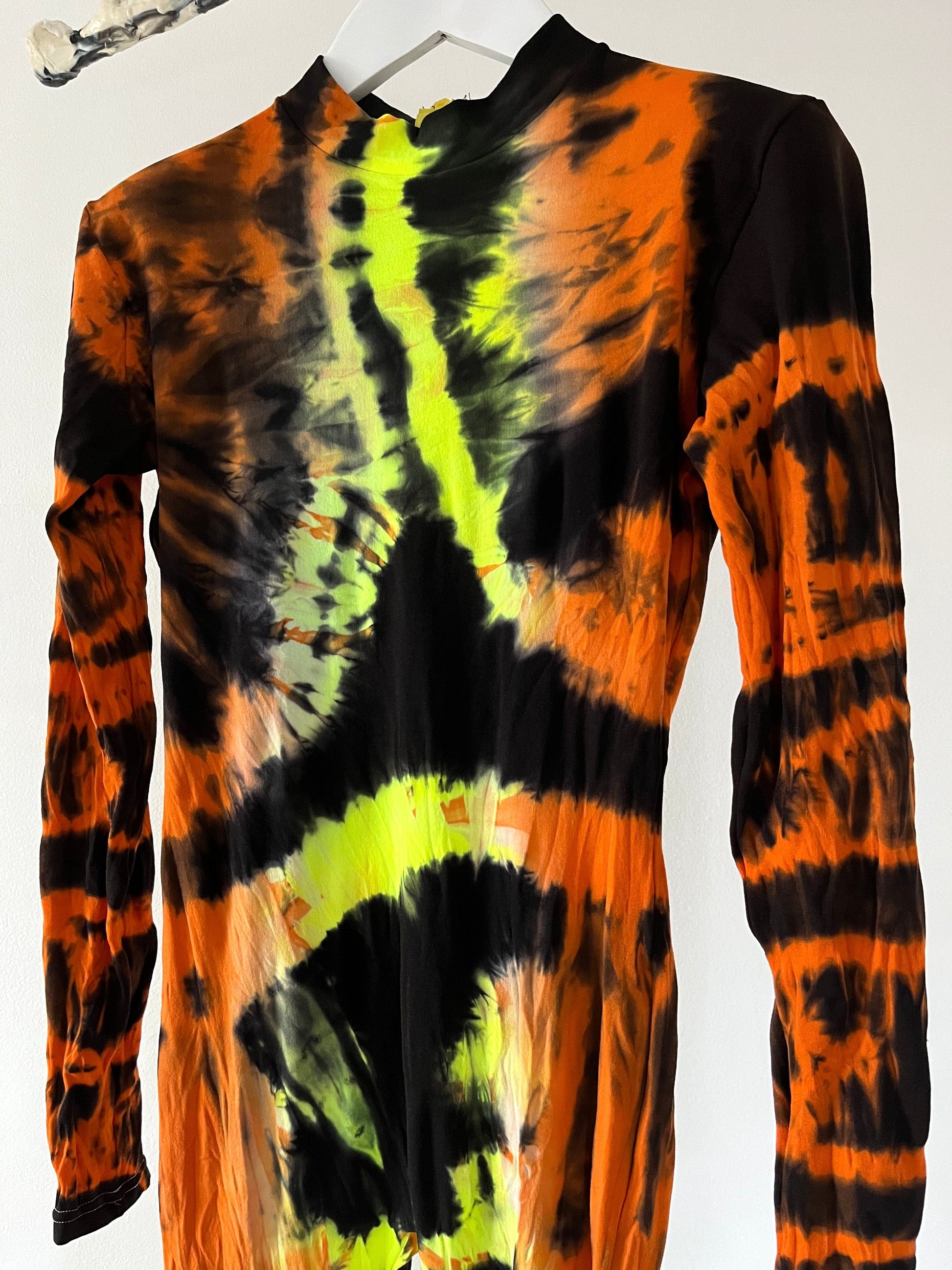 Hand Dyed Catsuit Orange Multicolour-Celia Calderón Asensio-APOC STORE