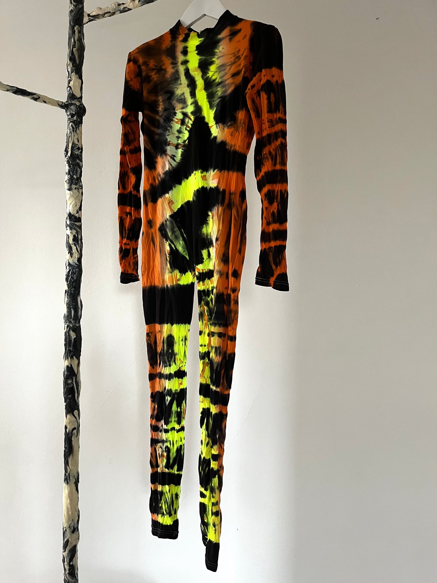 Hand Dyed Catsuit Orange Multicolour-Celia Calderón Asensio-APOC STORE