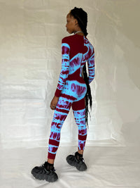 Hand Dyed Catsuit Red Blue-Celia Calderón Asensio-APOC STORE
