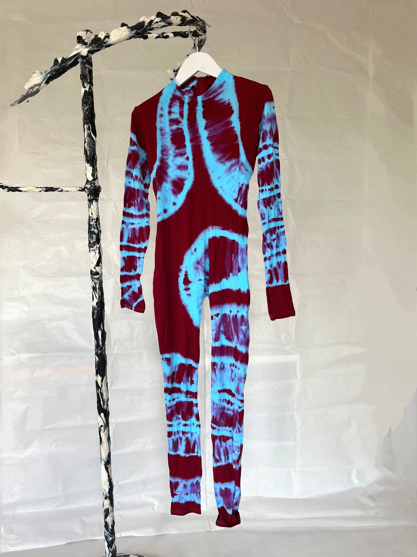 Hand Dyed Catsuit Red Blue-Celia Calderón Asensio-APOC STORE