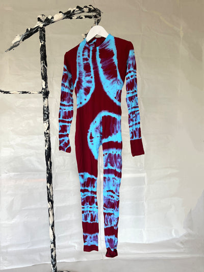 Hand Dyed Catsuit Red Blue-Celia Calderón Asensio-APOC STORE