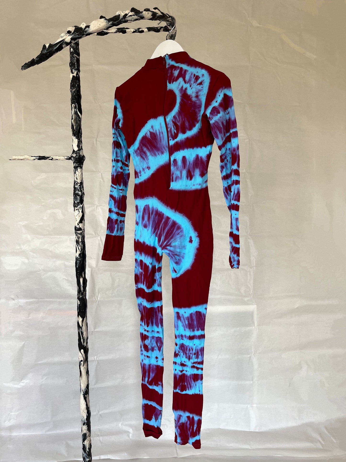 Hand Dyed Catsuit Red Blue-Celia Calderón Asensio-APOC STORE