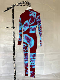 Hand Dyed Catsuit Red Blue-Celia Calderón Asensio-APOC STORE