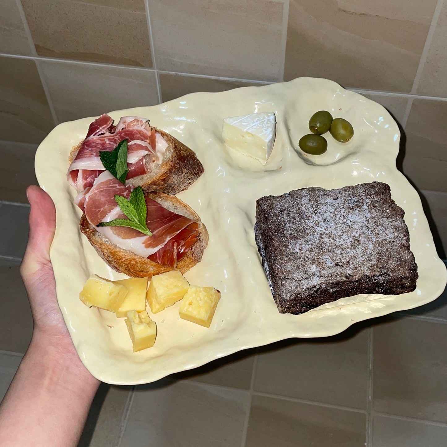 Ceramic Plate Cream-EEGGNET-APOC STORE
