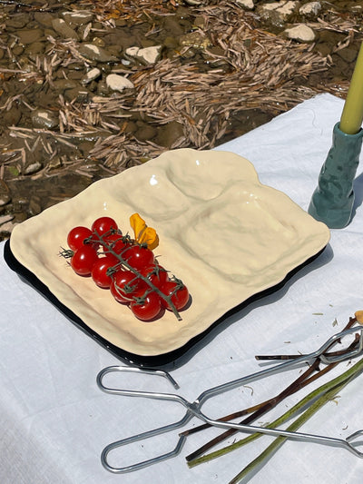 Ceramic Plate Cream-EEGGNET-APOC STORE