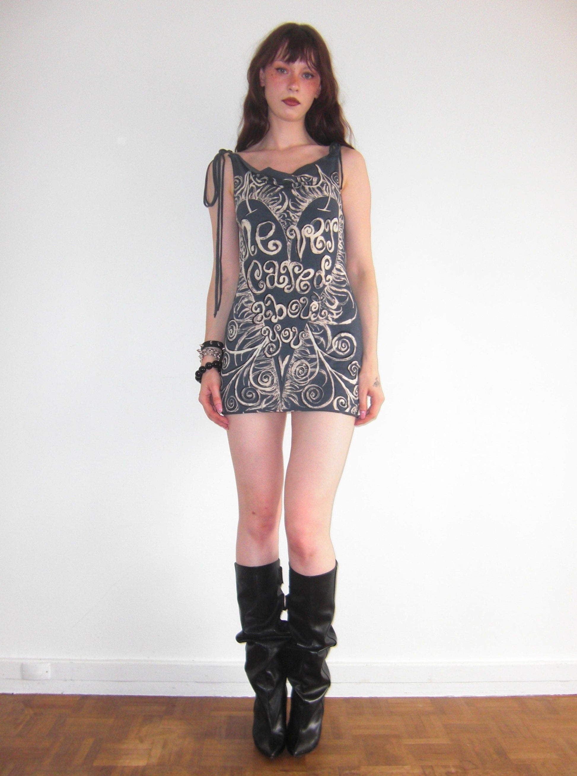 Never Loved U, Never Cared About U Mini Dress-Anna Castellano-APOC STORE
