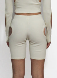 Beige Orbit Shorts-Oriens-APOC STORE