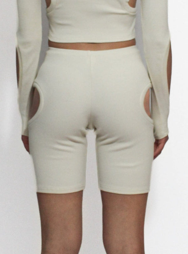Beige Orbit Shorts-Oriens-APOC STORE
