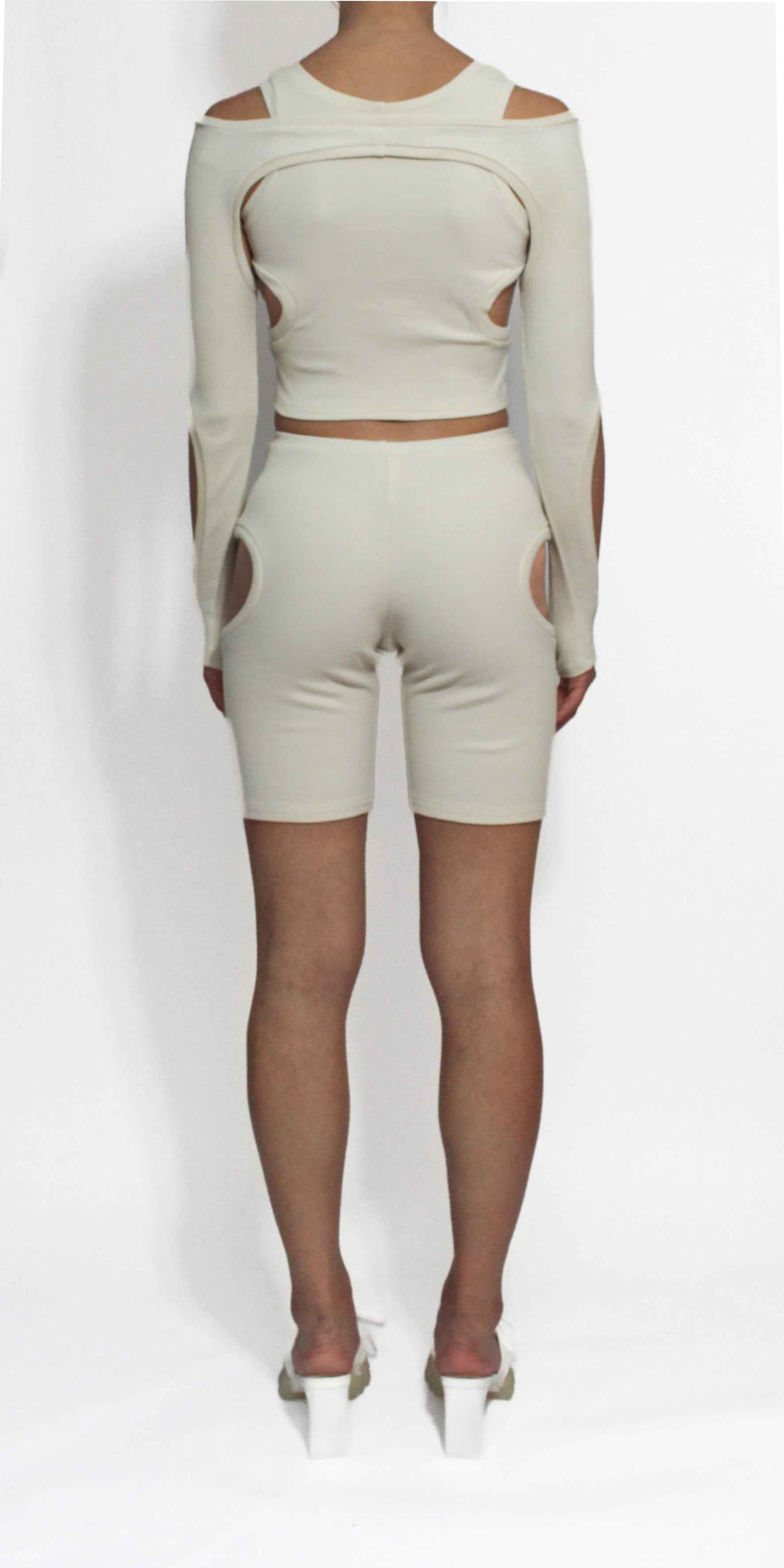 Beige Orbit Shorts-Oriens-APOC STORE