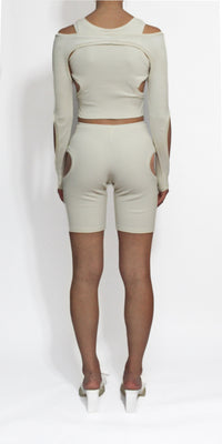 Beige Orbit Shorts-Oriens-APOC STORE