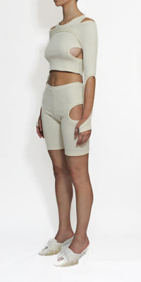 Beige Orbit Shorts-Oriens-APOC STORE