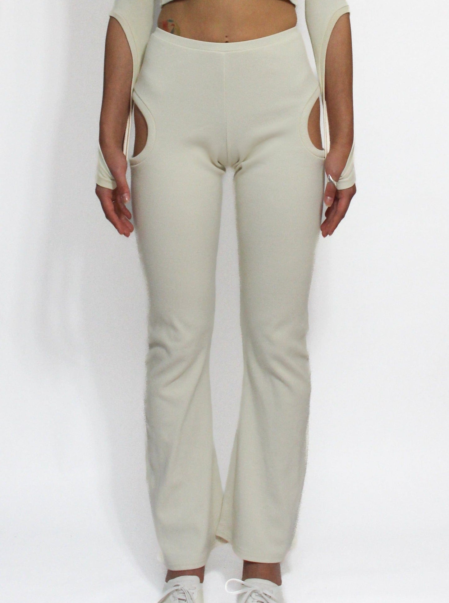 Beige Orbit Pants-Oriens-APOC STORE
