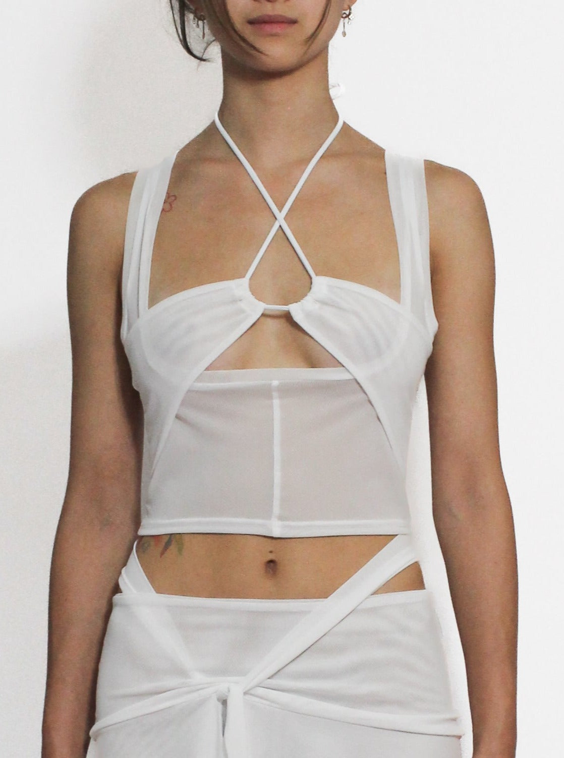 White Illusion Mesh Underbust Top-Oriens-APOC STORE