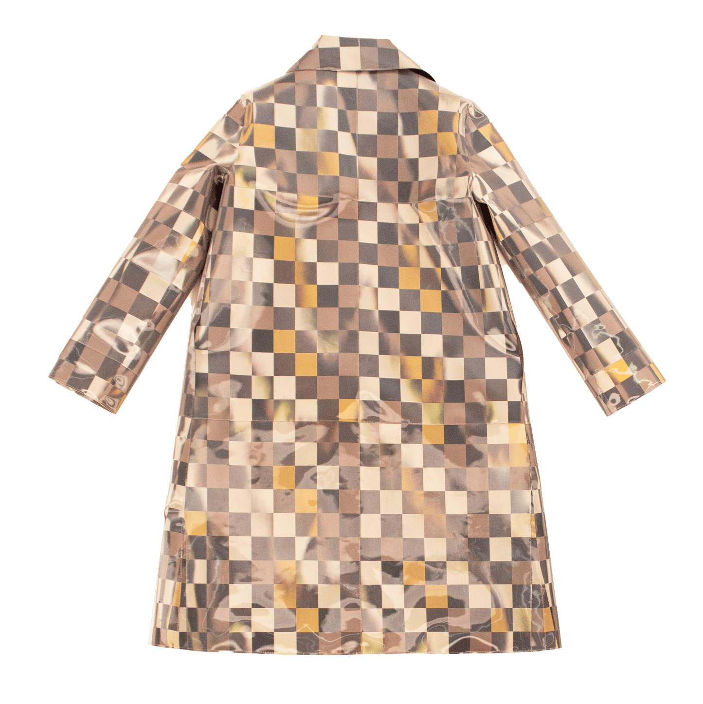 Colour-Flip Mini Chocolate Checker Print Coat-Leeann Huang-APOC STORE