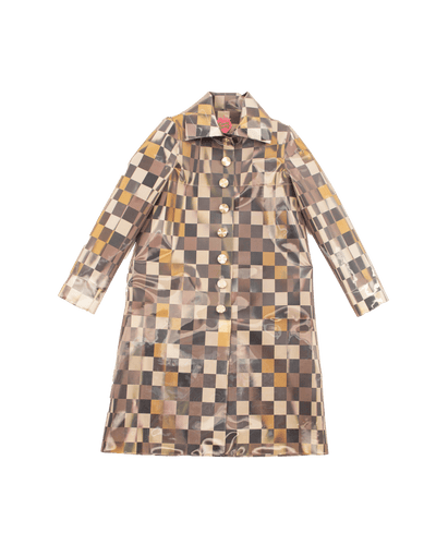Colour-Flip Mini Chocolate Checker Print Coat-Leeann Huang-APOC STORE