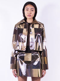 Holographic Chocolate Checker Colour-Changing Jacket-Leeann Huang-APOC STORE