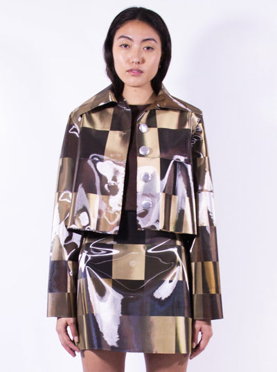 Holographic Chocolate Checker Colour-Changing Jacket-Leeann Huang-APOC STORE