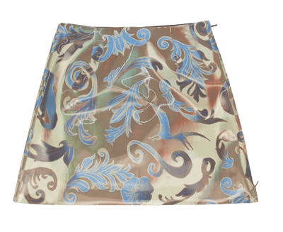 Holographic Colour-Changing Cowboy Fleur Mini Skirt-Leeann Huang-APOC STORE