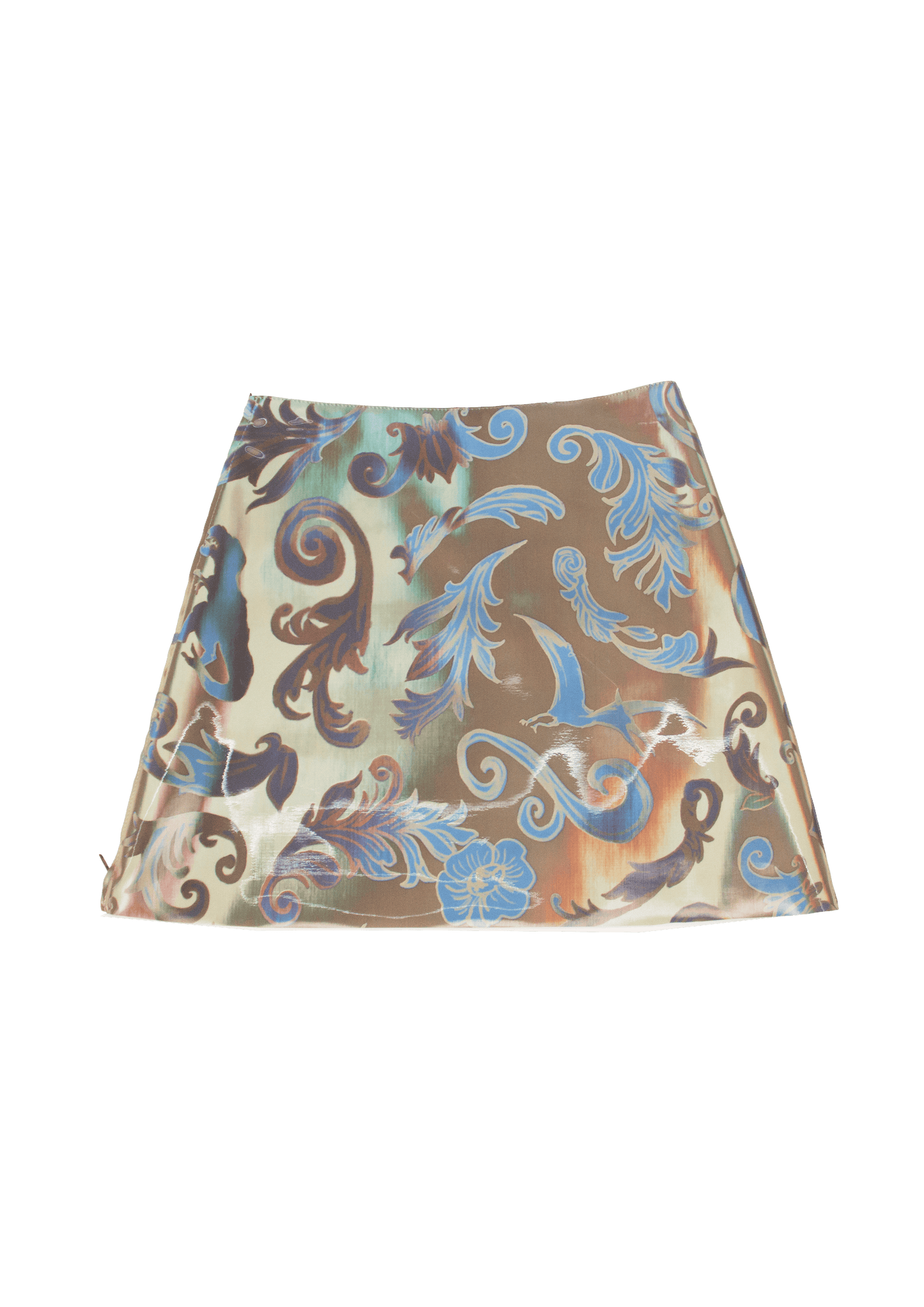 Holographic Colour-Changing Cowboy Fleur Mini Skirt-Leeann Huang-APOC STORE