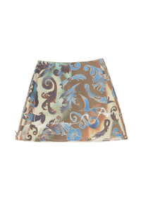 Holographic Colour-Changing Cowboy Fleur Mini Skirt-Leeann Huang-APOC STORE