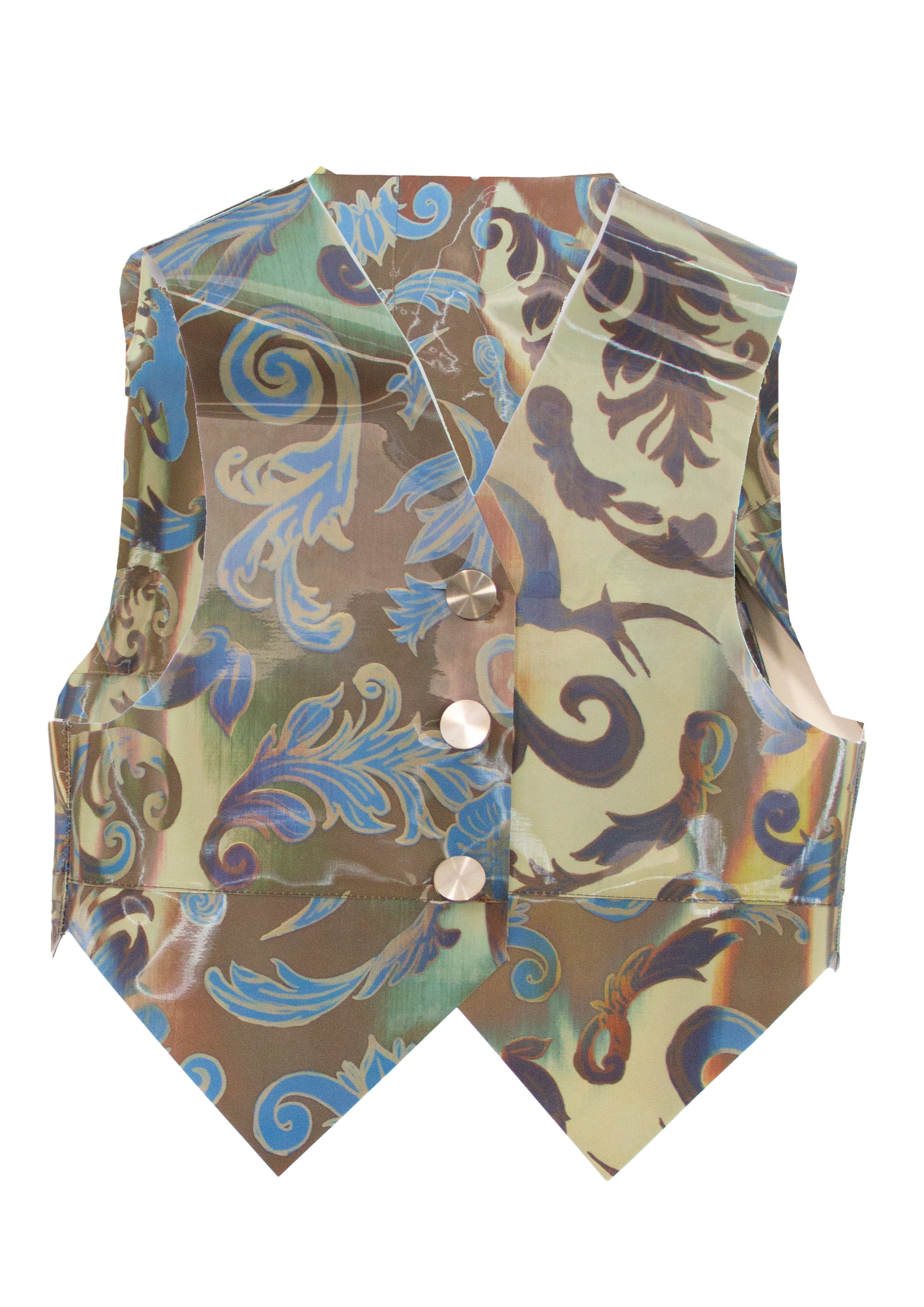 Cowboy Fleur Button-Up Vest-Leeann Huang-APOC STORE