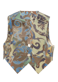 Cowboy Fleur Button-Up Vest-Leeann Huang-APOC STORE