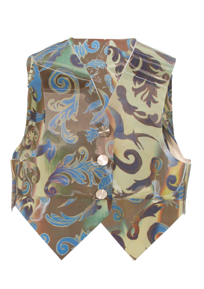 Cowboy Fleur Button-Up Vest-Leeann Huang-APOC STORE