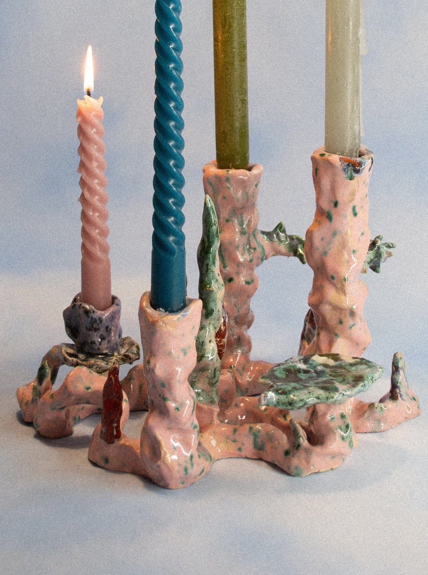 Multiple Candleholder Pink-Alex Zeta-APOC STORE