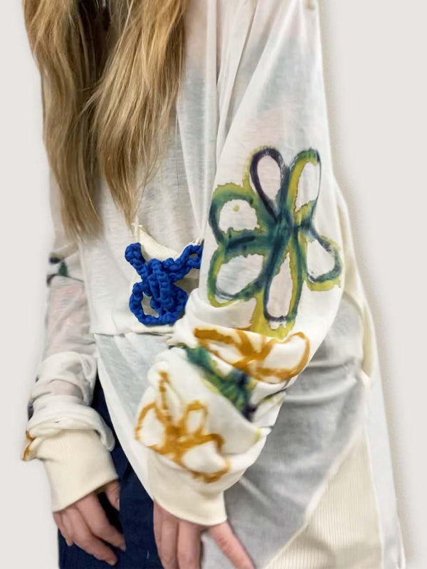 Daisy Long Sleeve Tee-Olivia Rubens-APOC STORE