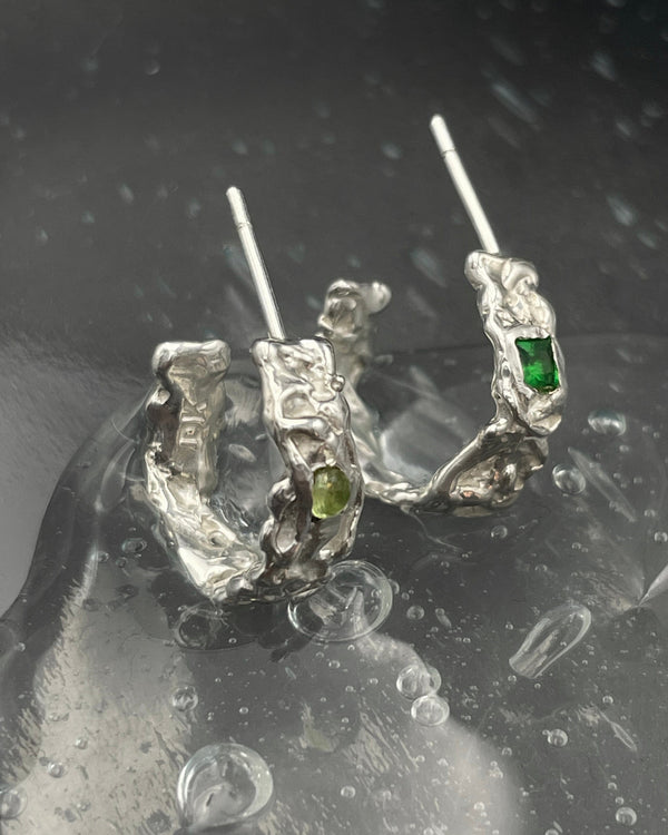 Green-eyed Twisted Terrain Hoops-Danielle Karlikoff-APOC STORE