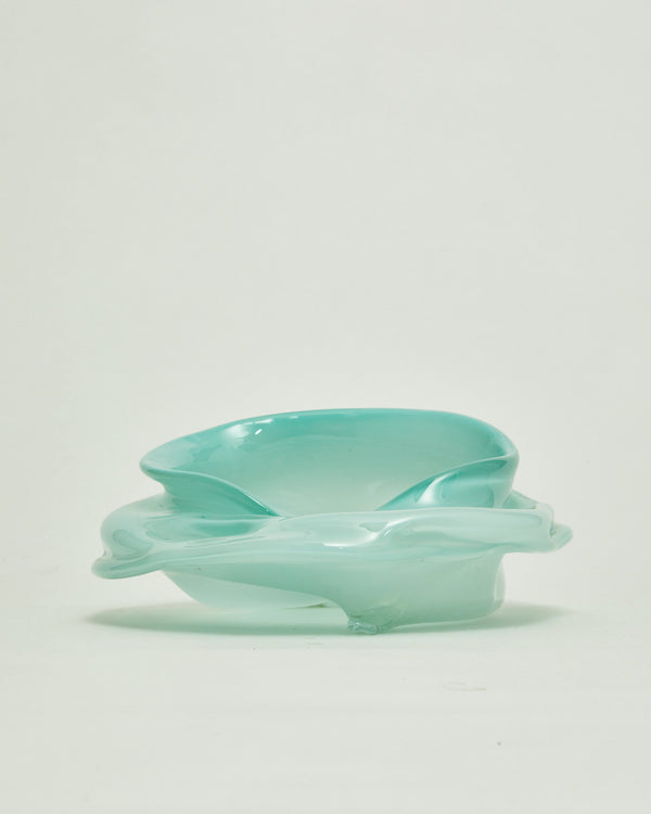 Large Deflated Bowl #1 in celadon-Sticky Glass-APOC STORE