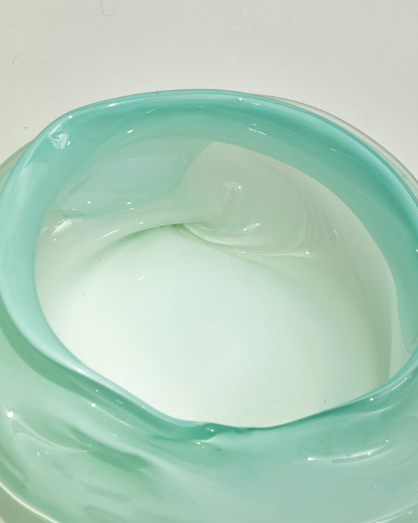Large Deflated Bowl #1 in celadon-Sticky Glass-APOC STORE