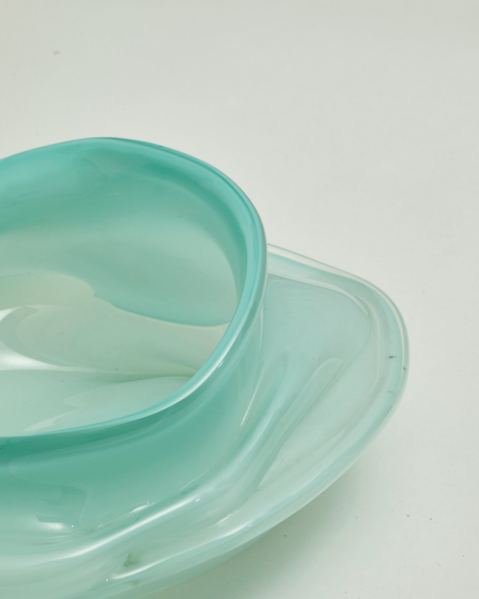 Large Deflated Bowl #1 in celadon-Sticky Glass-APOC STORE