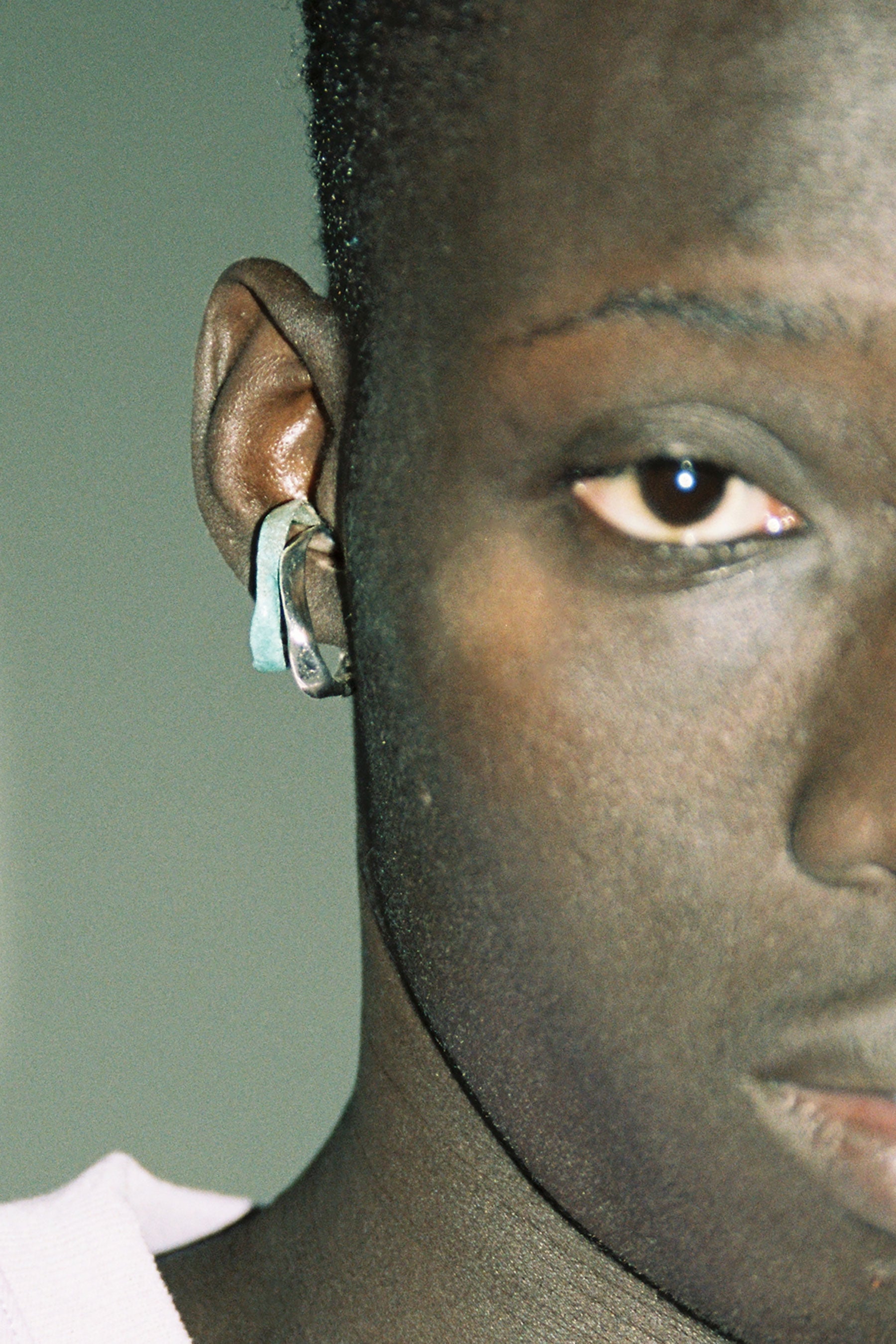 Green Enamel Silver Ear Cuff-Karmuel Young-APOC STORE