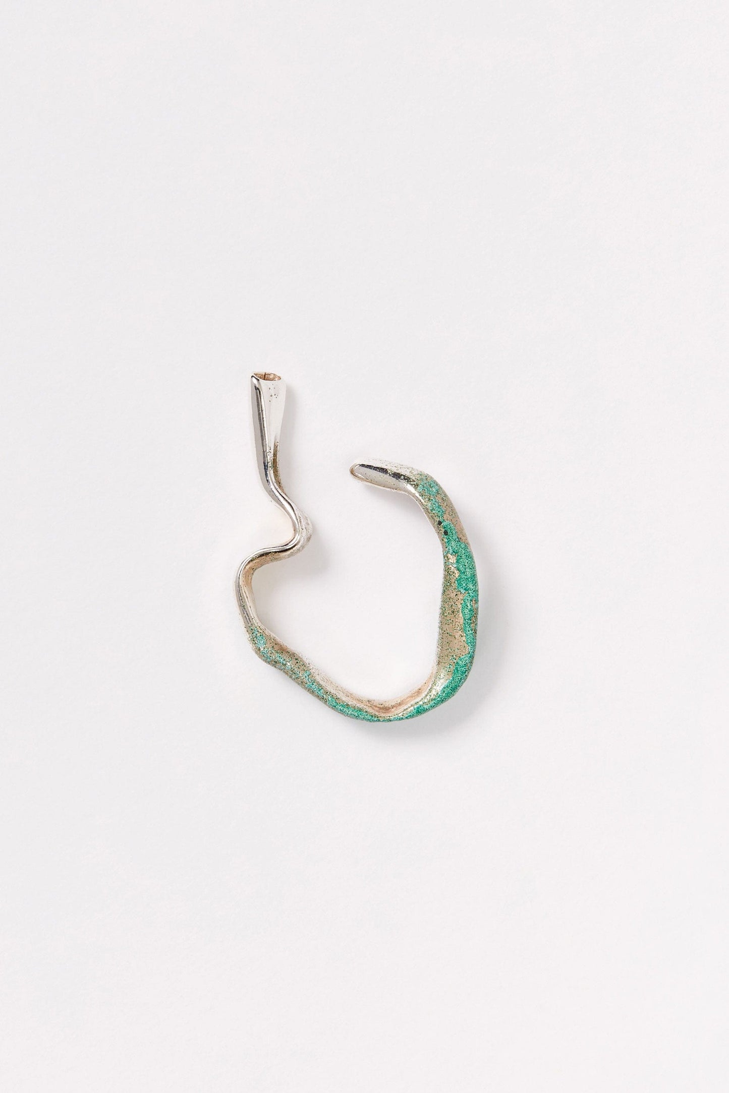 Green Enamel Silver Ear Cuff-Karmuel Young-APOC STORE
