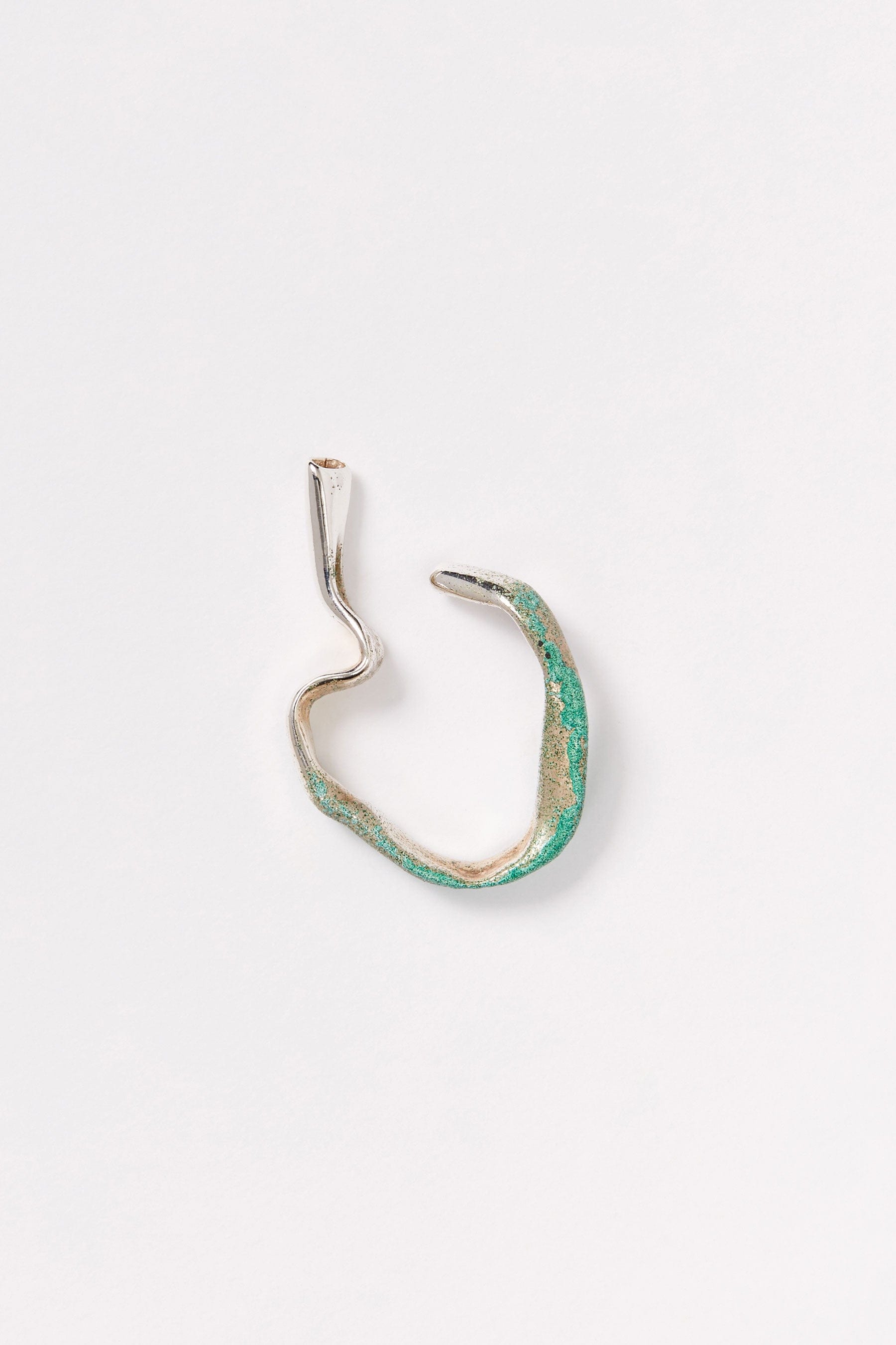 Green Enamel Silver Ear Cuff-Karmuel Young-APOC STORE