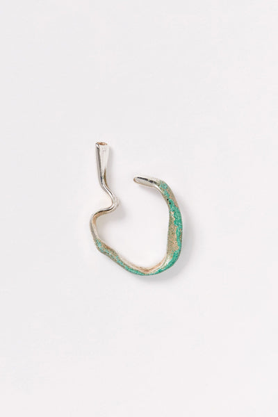 Green Enamel Silver Ear Cuff-Karmuel Young-APOC STORE