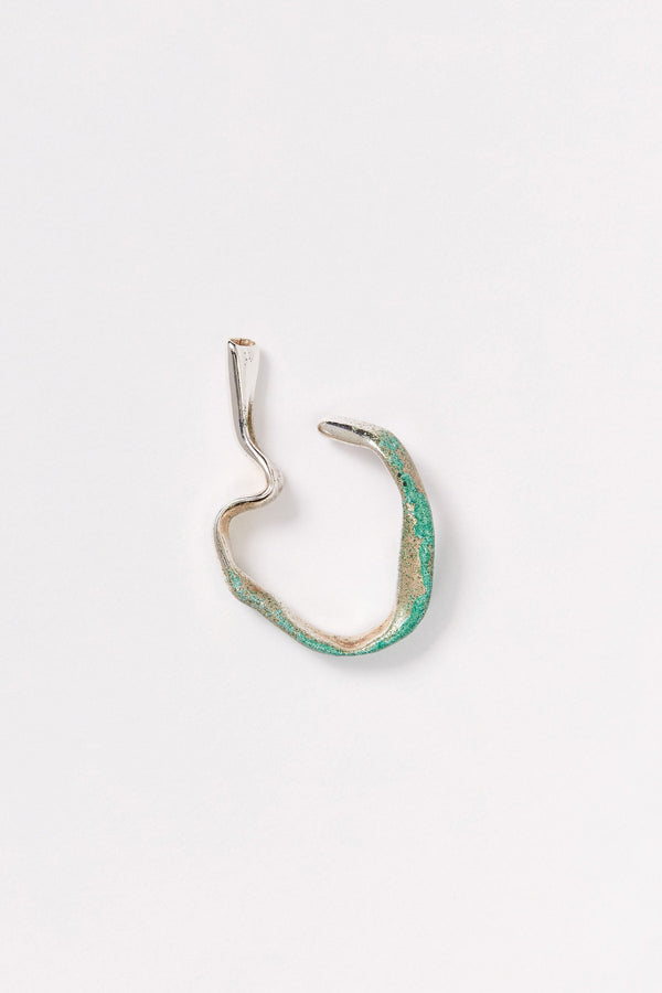 Green Enamel Silver Ear Cuff-Karmuel Young-APOC STORE