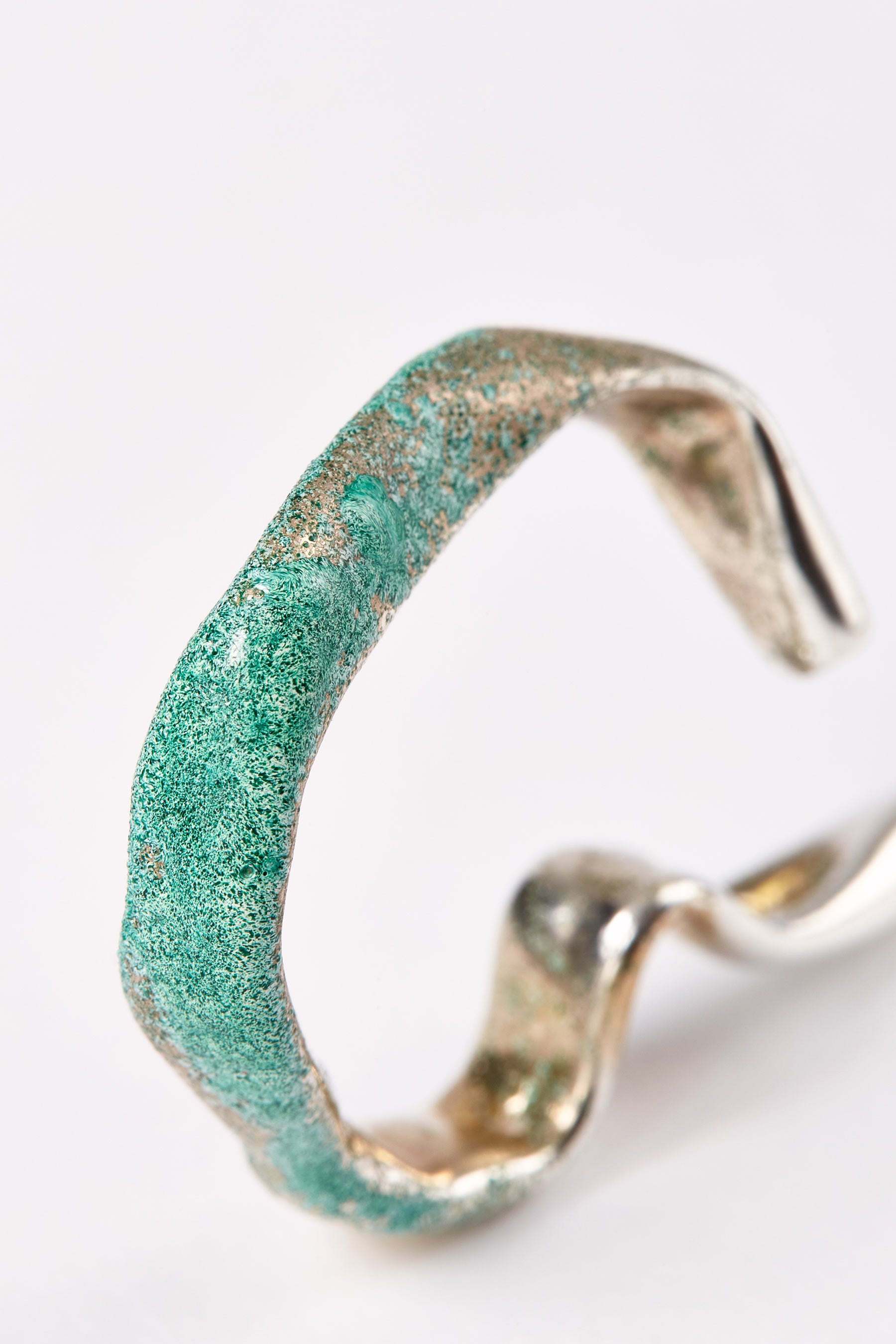 Green Enamel Silver Ear Cuff-Karmuel Young-APOC STORE