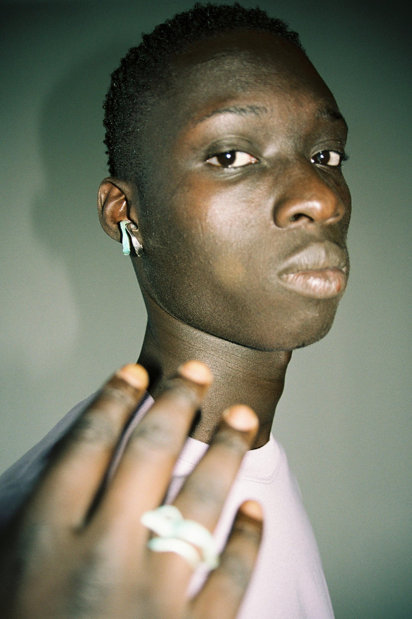 Green Enamel Silver Ear Cuff-Karmuel Young-APOC STORE