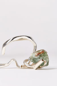 Silver Ear Cuff with Removable Green Fluorite Pendant-Karmuel Young-APOC STORE