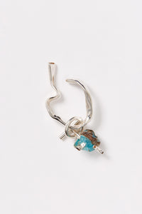Silver Ear Cuff with Removable Blue Heminmorphite Pendant-Karmuel Young-APOC STORE