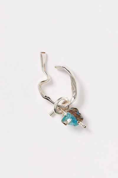 Silver Ear Cuff with Removable Blue Heminmorphite Pendant-Karmuel Young-APOC STORE