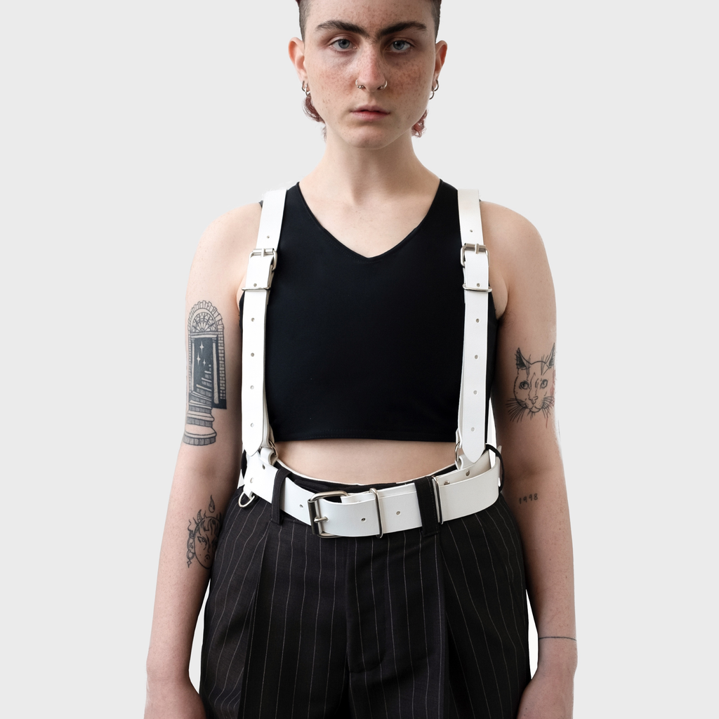 Ella Boucht EELIO - White Leather Suspender Belt – APOC STORE