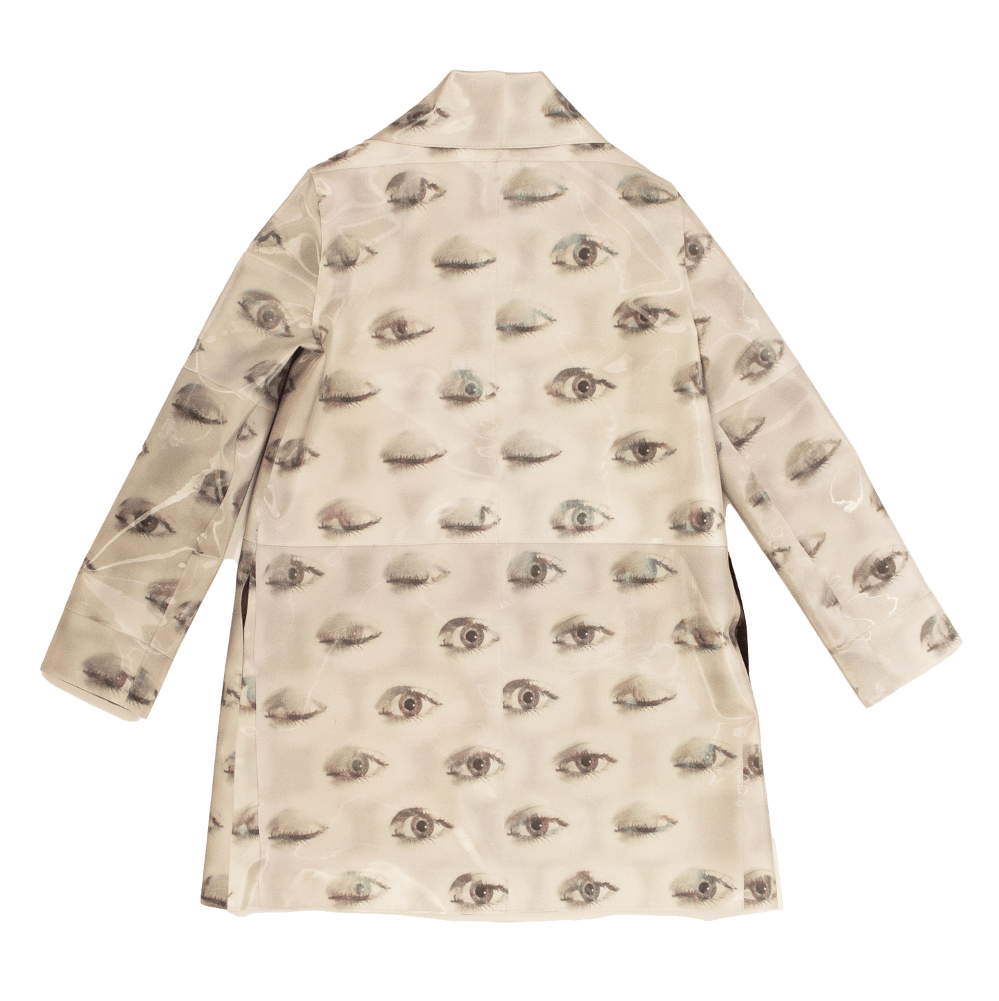 Animated Beige Lenticular Button-up Mac Style Mini Coat-Leeann Huang-APOC STORE